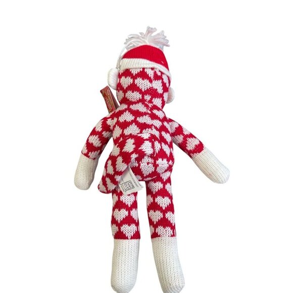 11" Cuddle Sock Monkey - Red/White - Picture 2 of 2